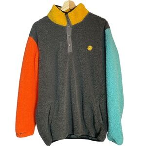 Dutch Bros Coffee Fleece Pullover Smiley Face Sherpa‎ Jacket Women's Medium